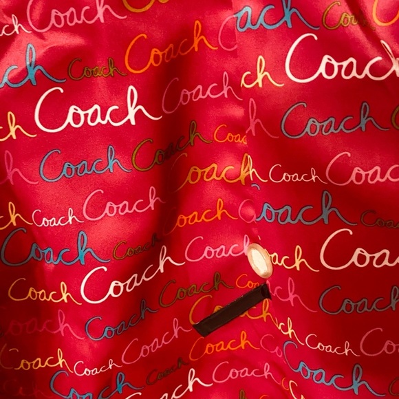 Coach Women’s Navy Blue Mid Length Pink Lining Logo Long Sleeves Trench - Picture 8 of 11